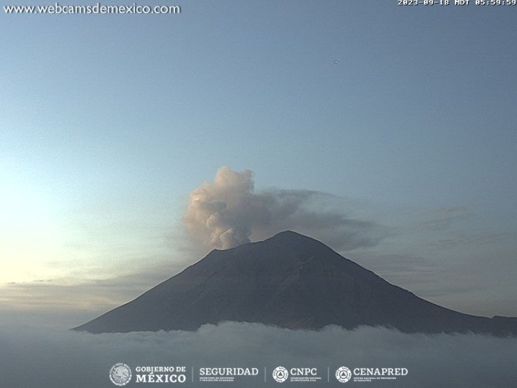 Popocatépetl presenta actividad constante de incandescencias