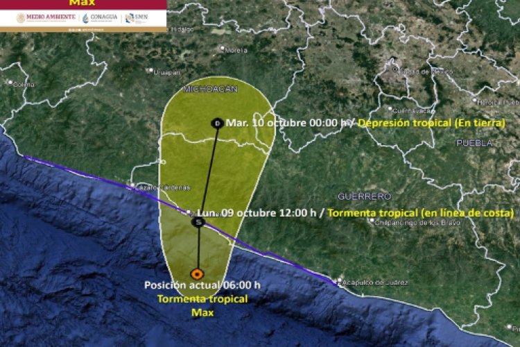 Alerta de lluvias en varios estados por tormentas tropicales ‘Max’ y ‘Lidia’