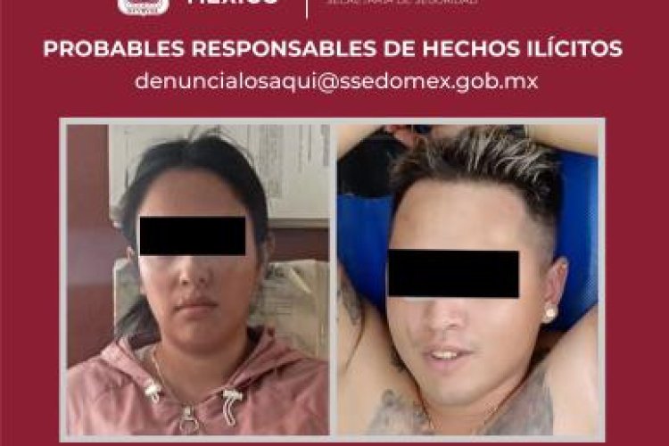 Detienen a dos personas por robo con violencia de vehículo en el EDOMEX