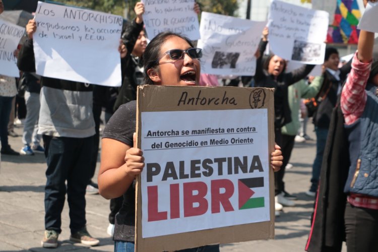 Antorchistas se movilizan en todo México en solidaridad con Palestina