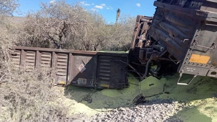 Tren que transportaba químicos peligrosos se descarrila en San Luis Potosí
