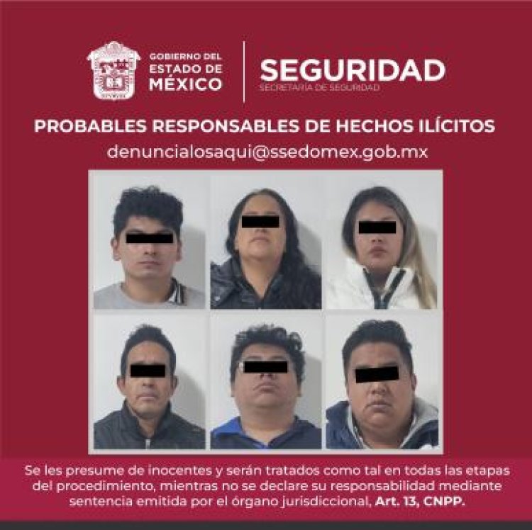 Detienen a seis personas por robo al interior de un negocio