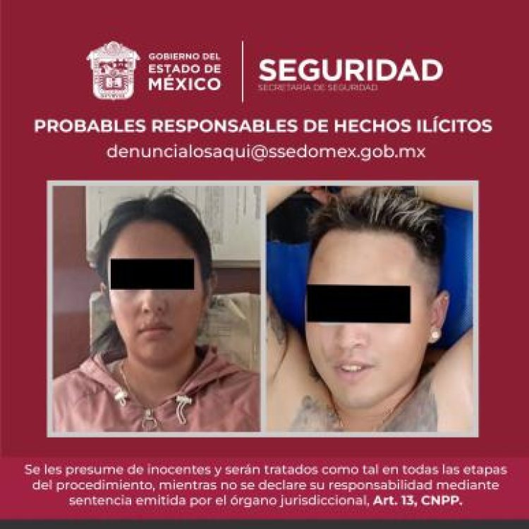 Detienen a dos personas por robo con violencia de vehículo en el EDOMEX