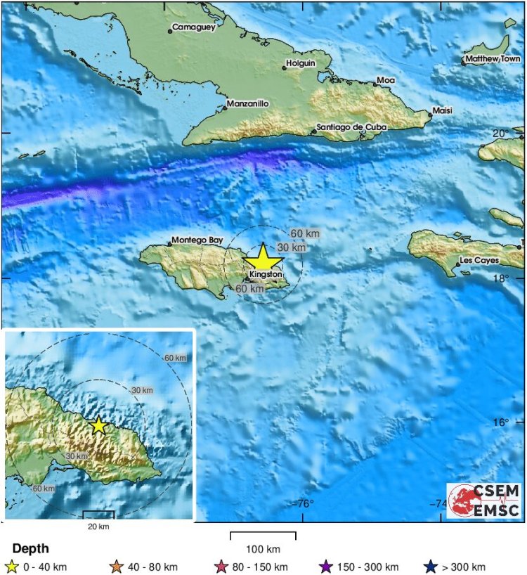 Reportan sismo de 5.7 grados en la isla de Jamaica