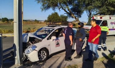 Taxista choca al esquivar un perrito que iba a atropellar en Guanajuato