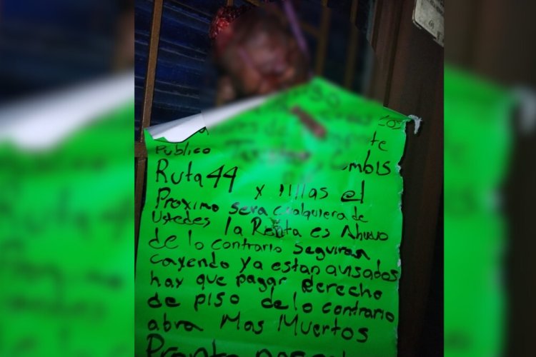 Dejan cabeza con presunto mensaje de extorsión en Ecatepec, Edomex