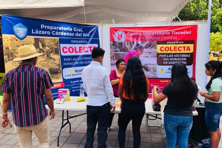 Se unen estudiantes oaxaqueños en labor altruista para apoyar a Guerrerenses