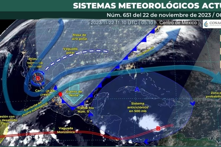 Prevén lluvias y heladas para este 22 de noviembre por Frente Frío 11