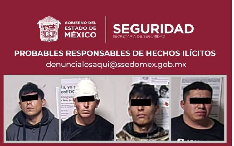 Detienen a presuntos miembros de banda de asaltantes en Chimalhuacán, Edomex