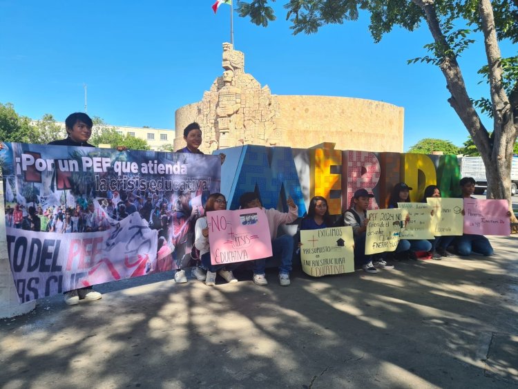 Estudiantes yucatecos denuncian recorte presupuestal a la educación