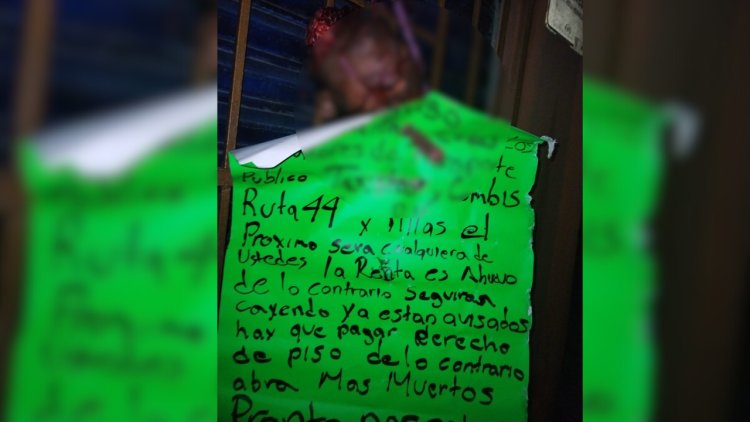 Dejan cabeza con presunto mensaje de extorsión en Ecatepec, Edomex