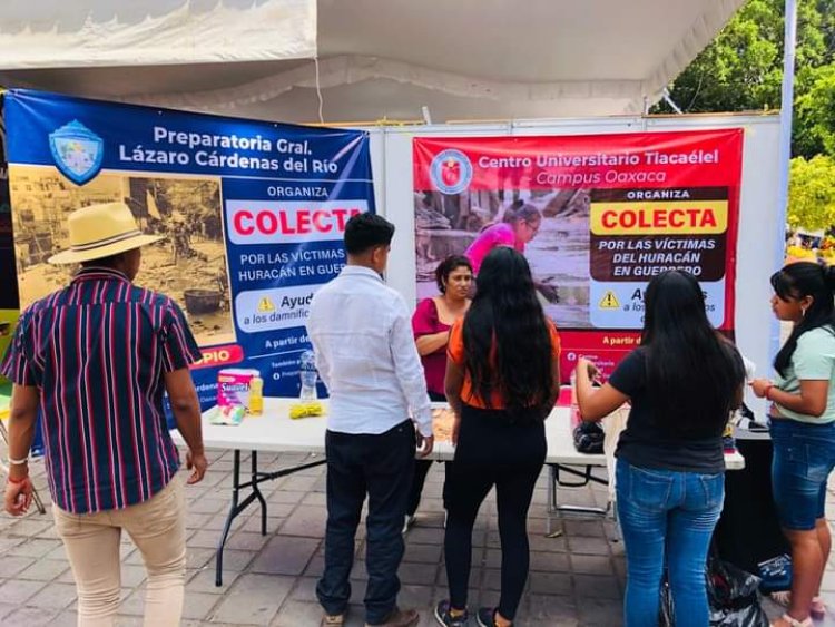 Se unen estudiantes oaxaqueños en labor altruista para apoyar a Guerrerenses