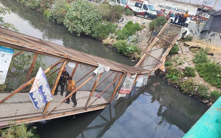 A un mes del desplome de puente peatonal, Ayuntamiento de Chimalhuacán sin plan de reparación