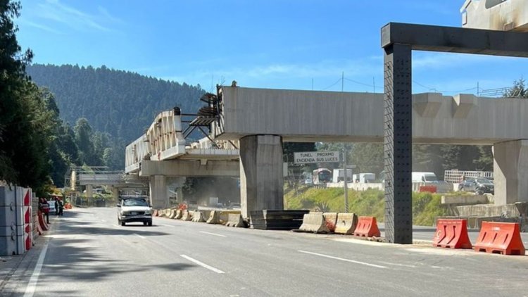 Anuncian cierre en la autopista México-Toluca por avance de obras del Tren Interurbano