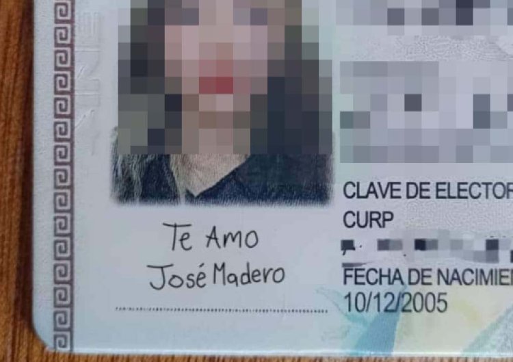 Joven firma INE con mensaje de “te amo, José Madero”