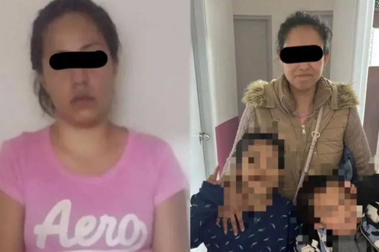 Detienen a madre por golpear brutalmente a sus hijos con un palo, EDOMEX