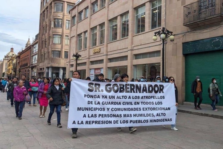 Habitantes de la huasteca potosina protestan contra el gobierno de Gallardo