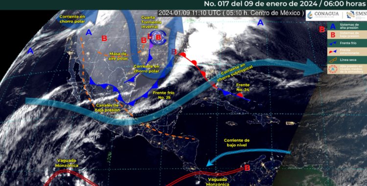 Pronostico del clima para este 9 de enero