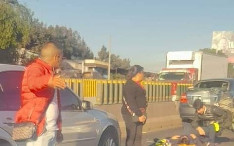 Choque en la autopista México-Puebla deja dos lesionados