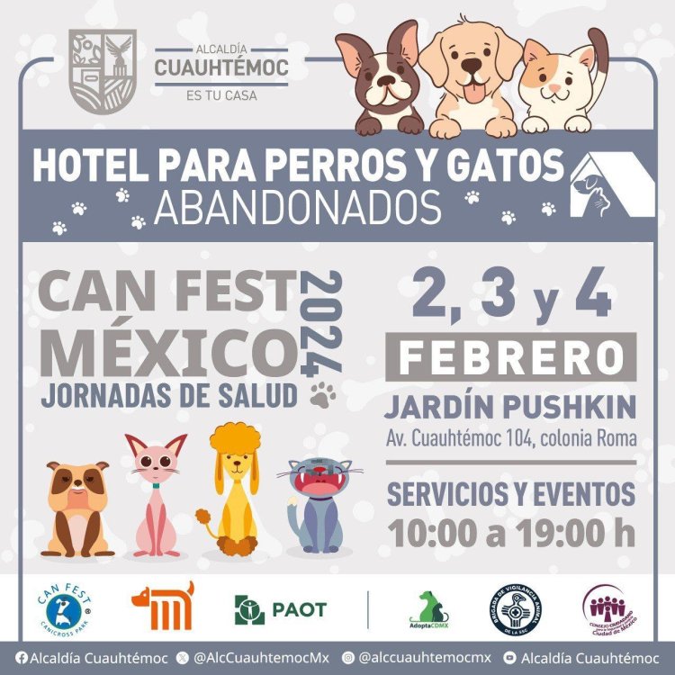 CanFest 2024, esterilización y vacunación gratis en la Alcaldía Cuauhtémoc