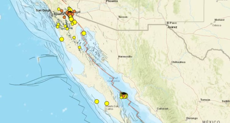 Casi 200 temblores por enjambre sísmico cerca de Baja California