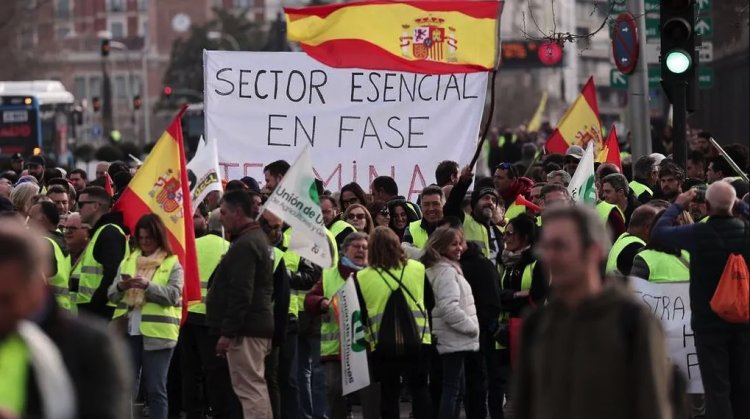 Protestas de agricultores se extienden a España
