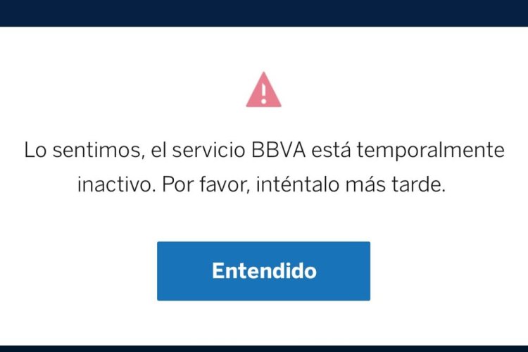 BBVA presenta fallos en su app