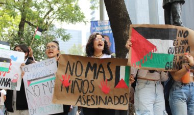 Estudiantes de la FNERRR se manifiestan en solidaridad con Palestina
