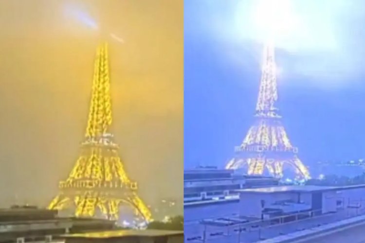 Rayo cayó sobre la torre Eiffel, no se reportaron daños