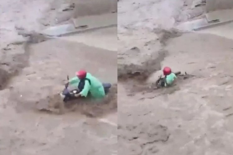 Tras paso de ‘Alberto’ motociclista es arrastrado por caudal de agua en Oaxaca