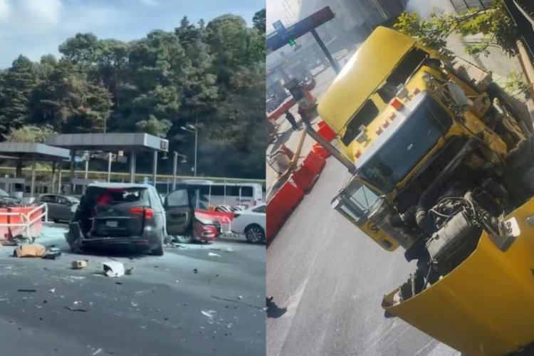Tráiler se queda sin frenos e impacta contra más de 10 vehículos en la México-Toluca