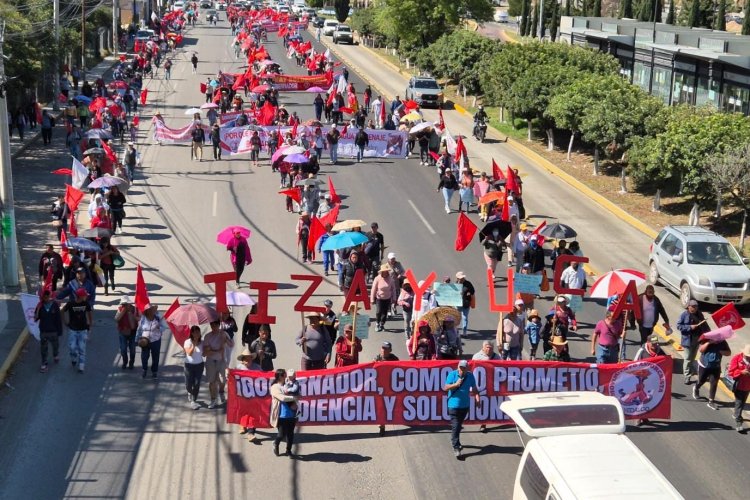 Antorcha marcha contra demagogia y represión del gobierno morenista de Hidalgo