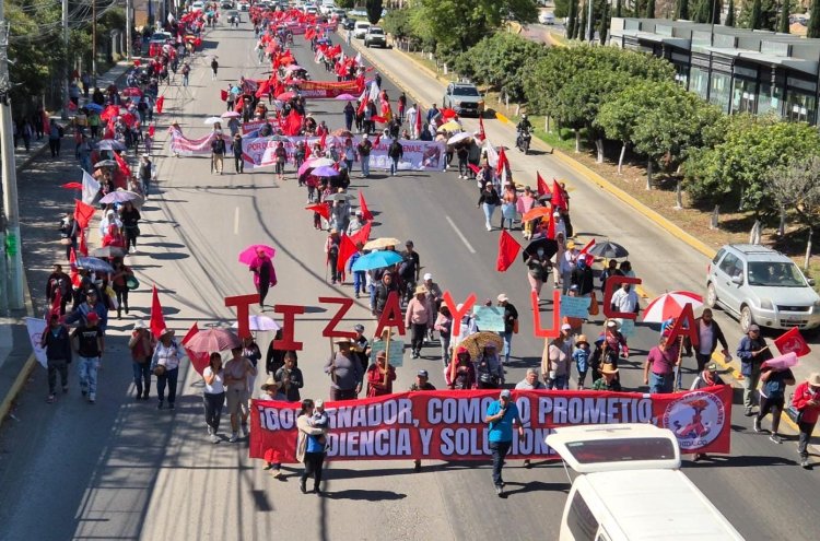 Antorcha marcha contra demagogia y represión del gobierno morenista de Hidalgo