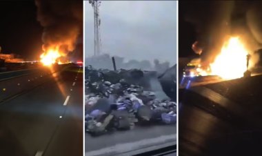 Tráiler se incendia en la México-Puebla y provoca caos vial hacia la CDMX