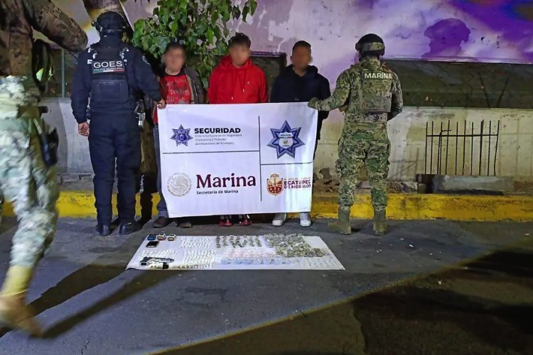 Detienen en Ecatepec a sujetos con más de mil dosis de presunta droga