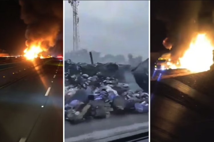 Tráiler se incendia en la México-Puebla y provoca caos vial hacia la CDMX