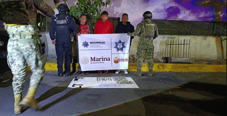 Detienen en Ecatepec a sujetos con más de mil dosis de presunta droga
