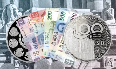Lanzan moneda y billetes conmemorativos por 100 años de Banxico