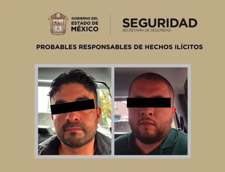 Detienen en Chalco a dos sujetos por su presunta responsabilidad en el delito de extorsión