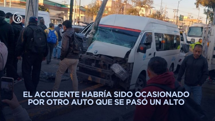 Choque de combi en la calzada Zaragoza deja cinco personas heridas