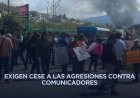 Protestan reporteros en el cuartel de la Guardia Nacional de Chilpancingo