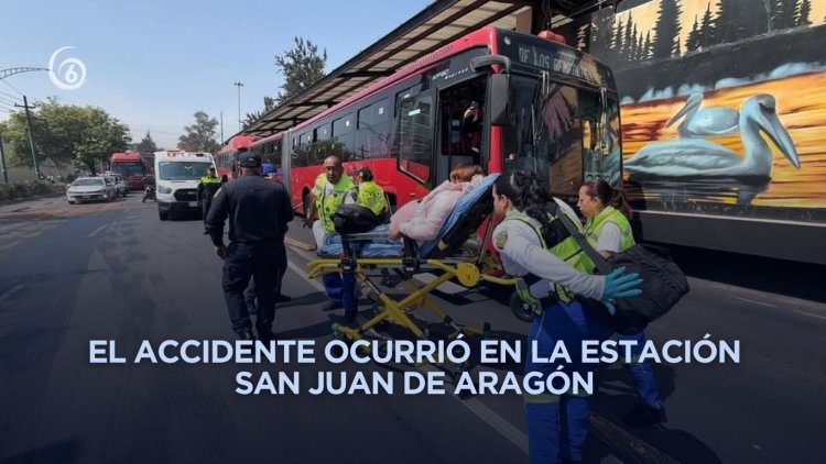 Choque de unidades del Metrobús de la Línea 5 deja 15 heridos