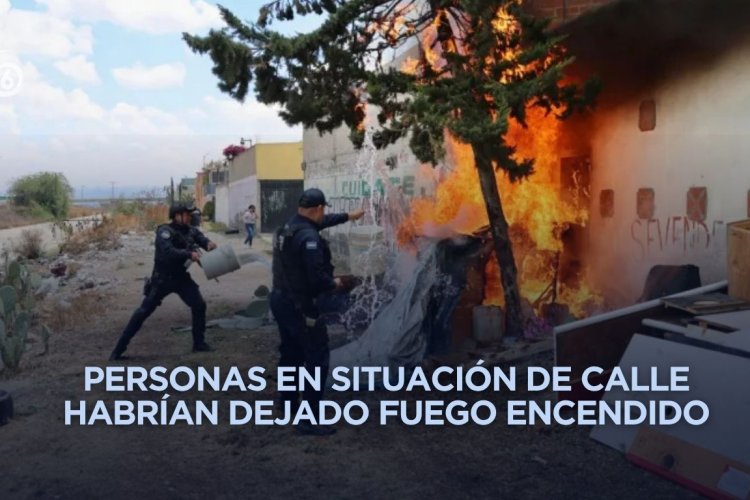 Rescatan a tres personas de incendio en Chimalhuacán