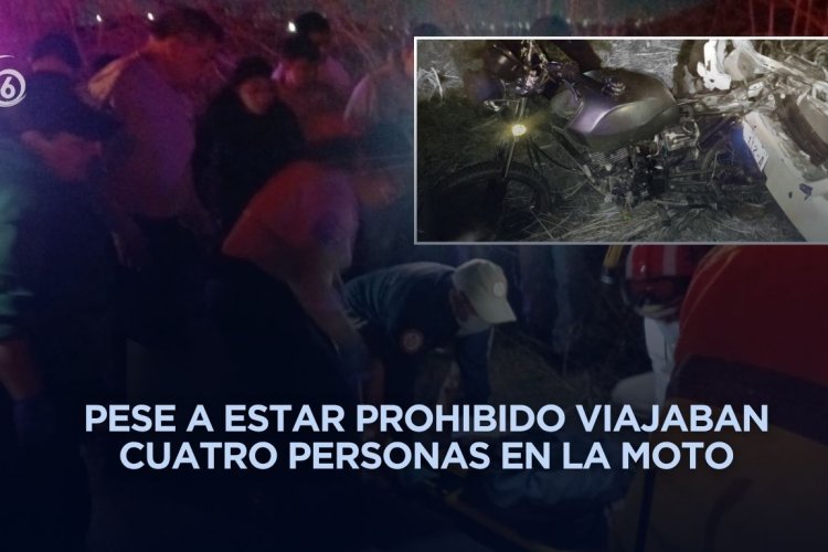 Mueren mujer y sus dos hijos en accidente de motocicleta en Chalco