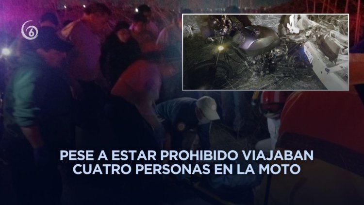 Mueren mujer y sus dos hijos en accidente de motocicleta en Chalco
