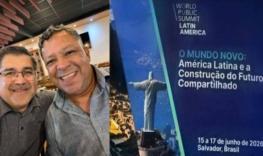 Doctor en Economía y antorchista, Brasil Acosta, participa en la "Asamblea de los pueblos del mundo", en Brasil